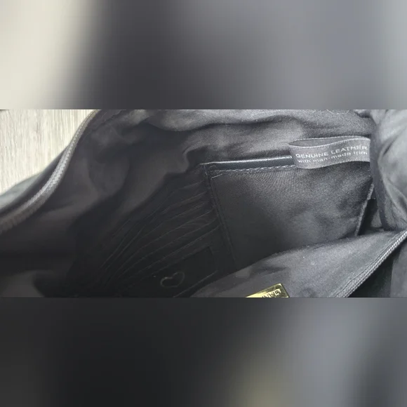 Giani Bernini Genuine Leather Black Hobo Bag | Y2K Quiet Luxury Slouchy Purse - Picture 8 of 12